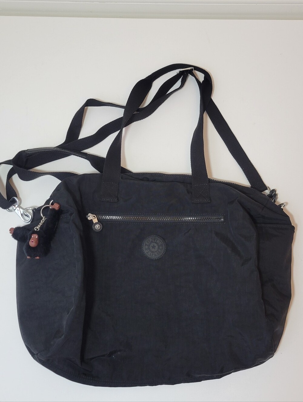 Kipling Live.Light Large Black Travel Tote Weekender Monkey KI9376